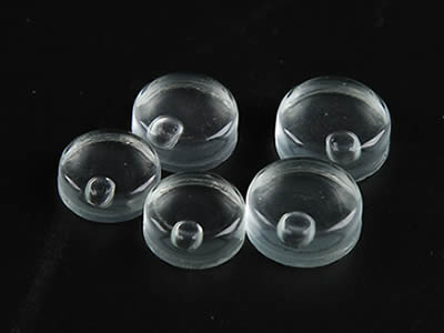There are five glass circular bubble level vials without tip.